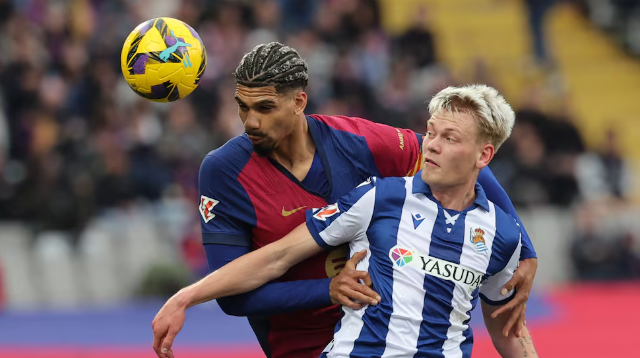 巴塞罗那西甲击败皇家社会莱万凌空抽射